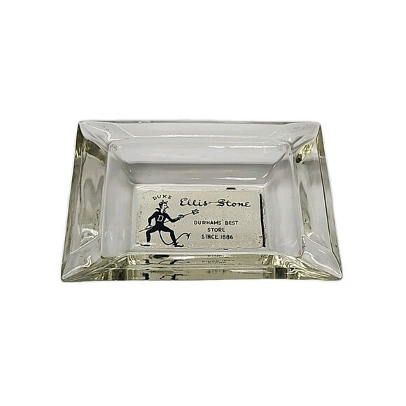 Vintage Ellis Stone Durham NC Department Store "Duke" Glass Ashtray - Picture 2 of 10